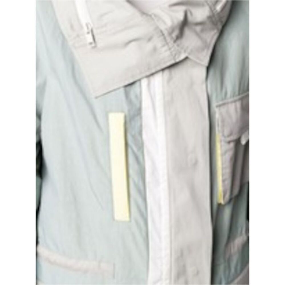 YS ARMY Womens Gray Color Block Zip Up Winter Jacket Coat 34